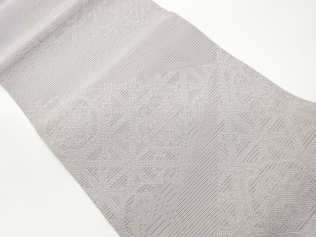 Nagoya obi with gauze, kirimetate-style water chestnuts and geometric pattern